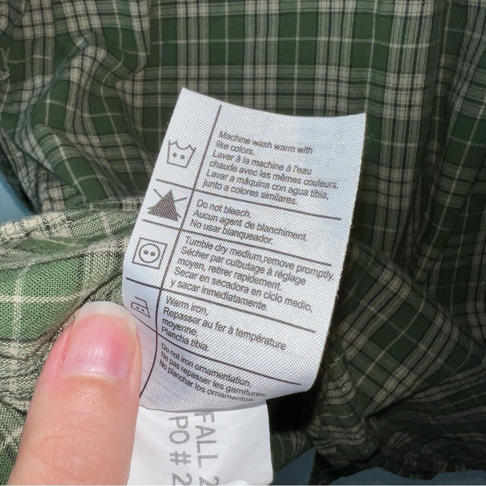 Carhartt Green Plaid Long Sleeve Button-Down Shirt Men’s Large 100% Cotton - Picture 10 of 12
